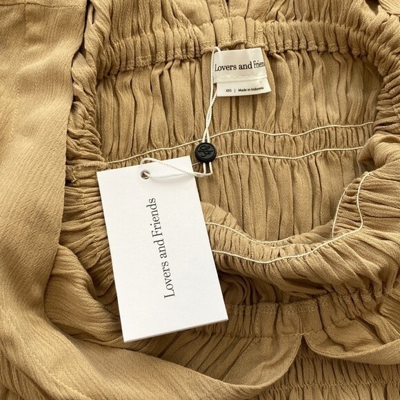 Lovers and Friends Vneck Ruched Nude Innika Summer Mini Dress XXS - Picture 6 of 16